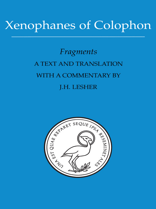Cover image for Xenophanes of Colophon